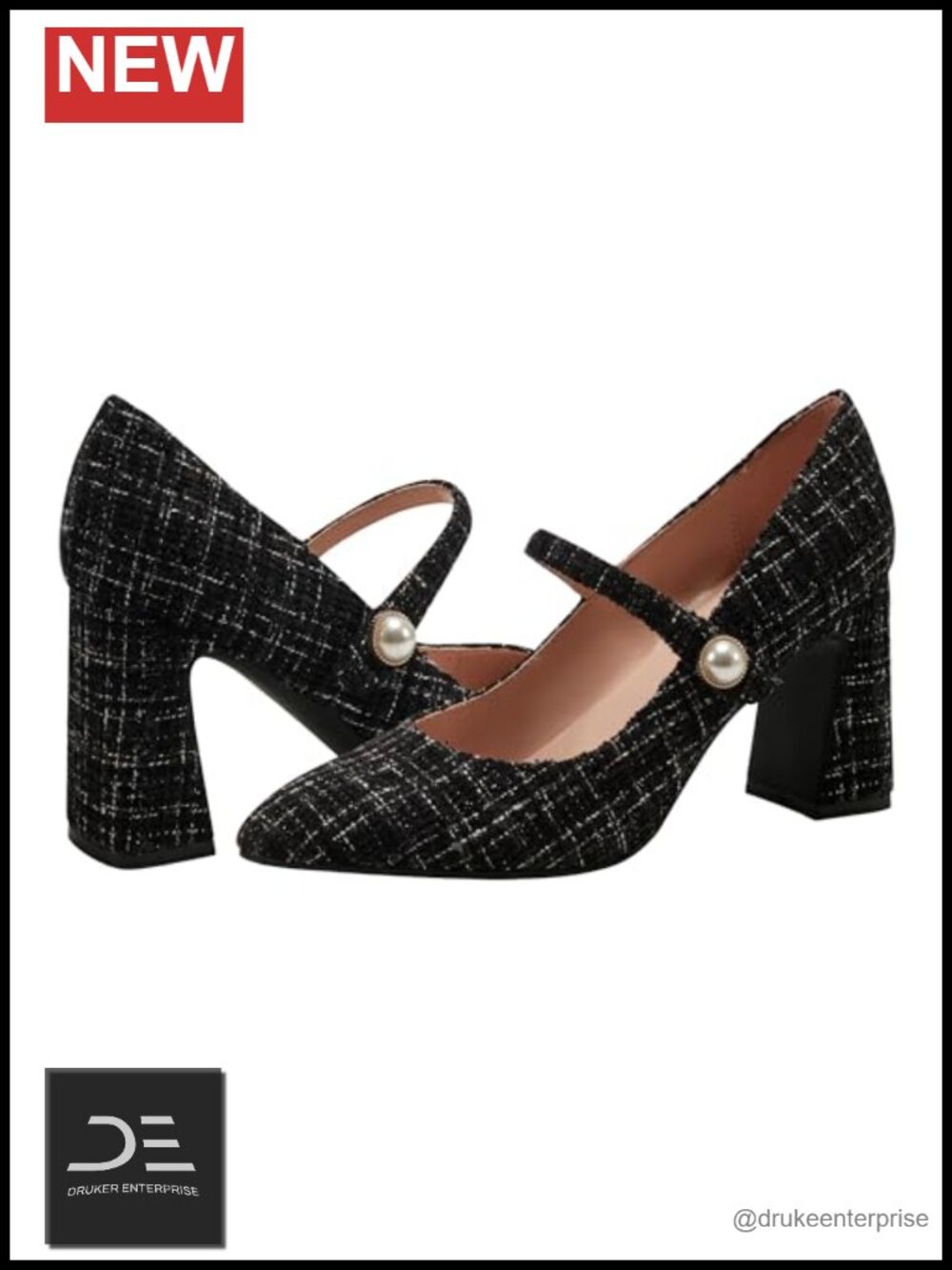 Bandolino Kirsten 2 Block Heel Pumps Hook and Loop Closure Textile Upper